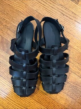 Jenni Kayne Black Leather Fisherman Sandals